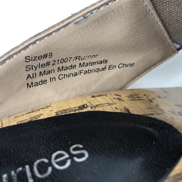 Maurices Womens Wedge Platform Heels Size 9 Rumor Slide Cork Animal Print Studs - Picture 6 of 12